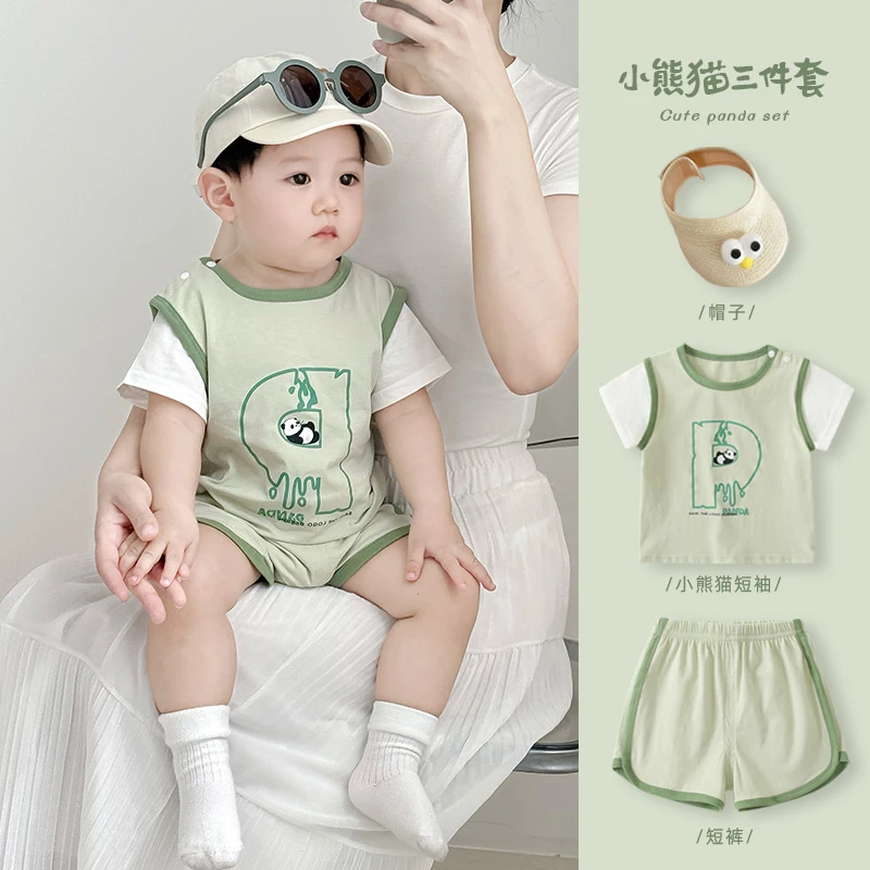 婴儿夏装新款套装幼儿休闲两件套篮球服短袖儿童T恤裤子男童短袖