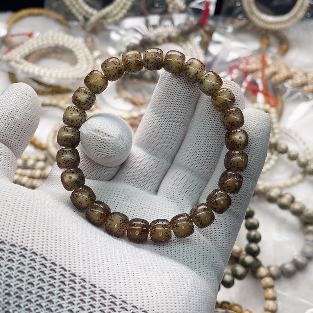 星月菩提手串玉化料粉冰9x8单圈