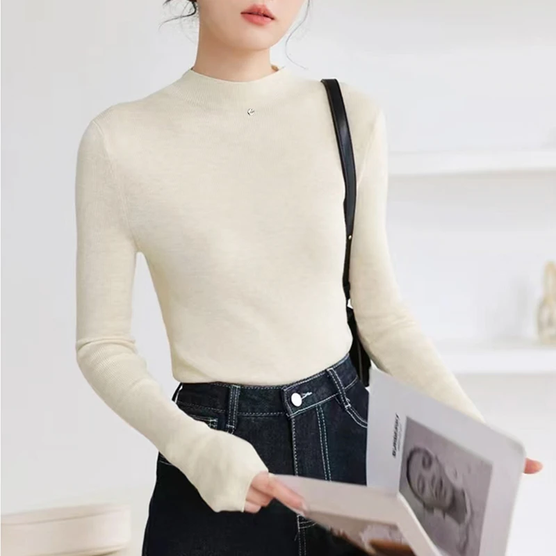 时尚高级精品半高领针织打底衫300367