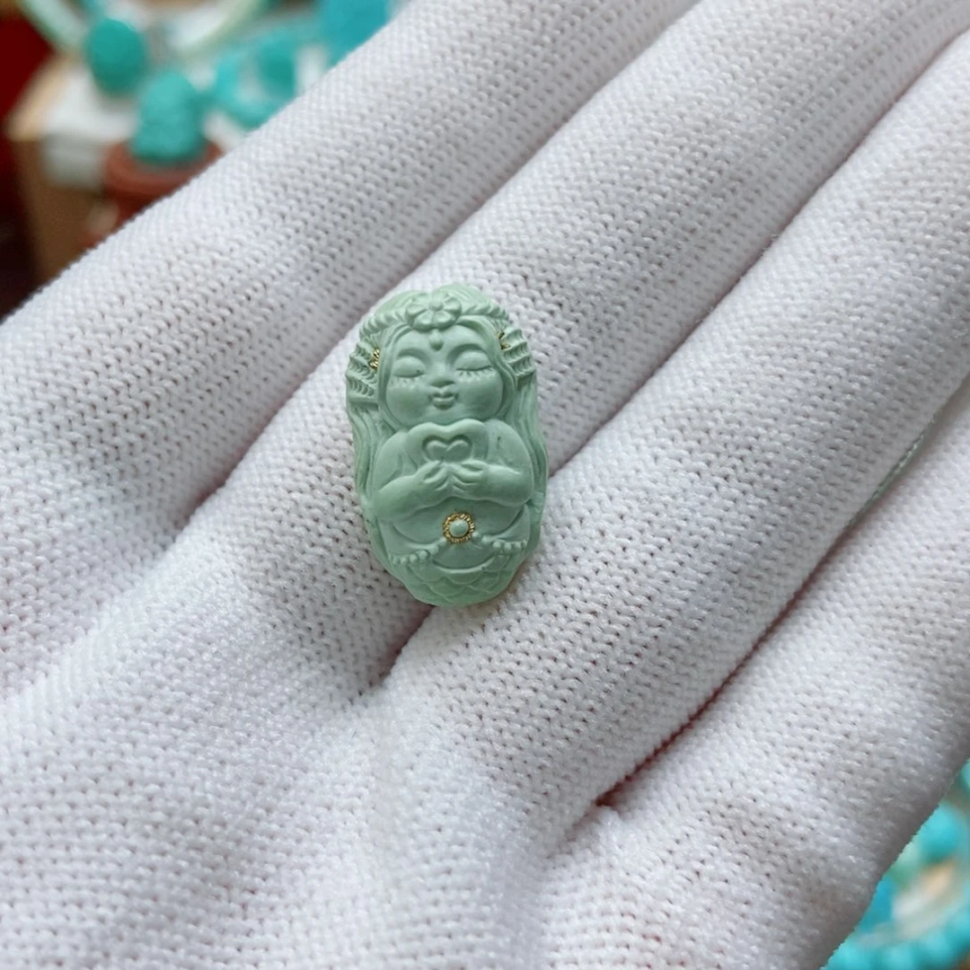 绿松石未镶嵌美人鱼