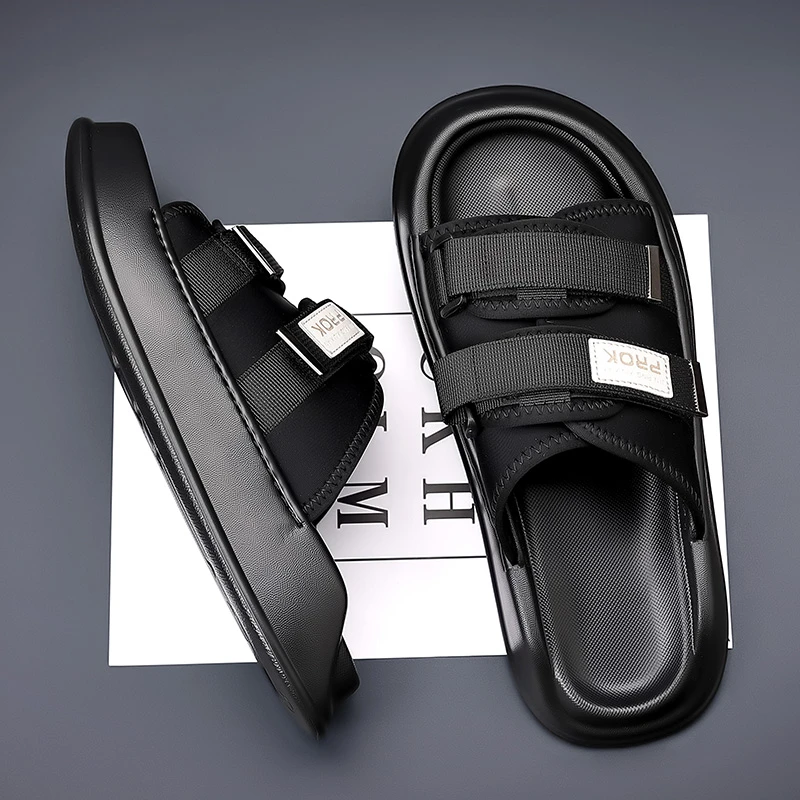 法菲欧夏季沙滩纯色防滑休闲厚底一字拖室外网红欧若假日风潮流