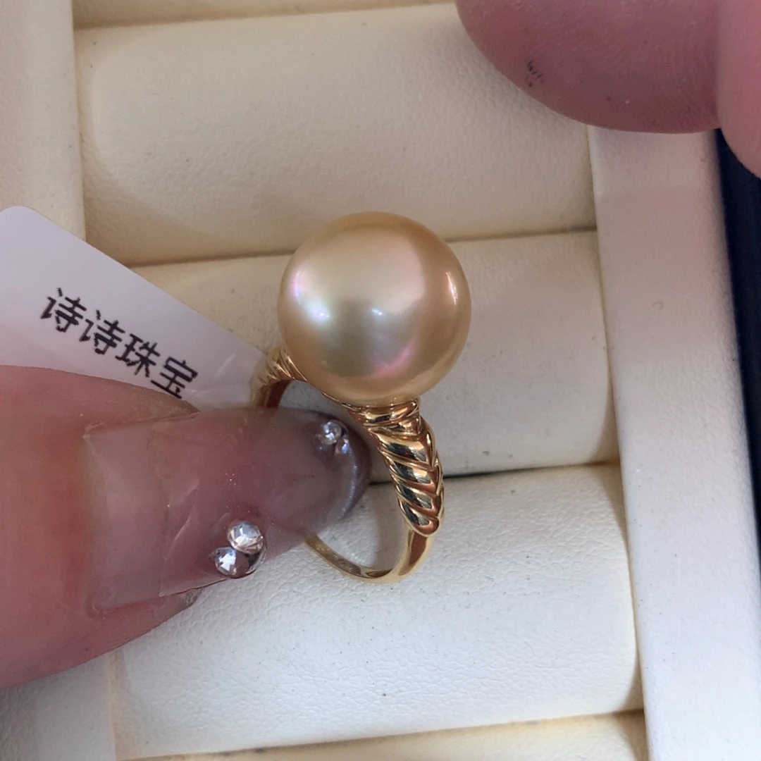 海水珍珠戒指18K金镶嵌