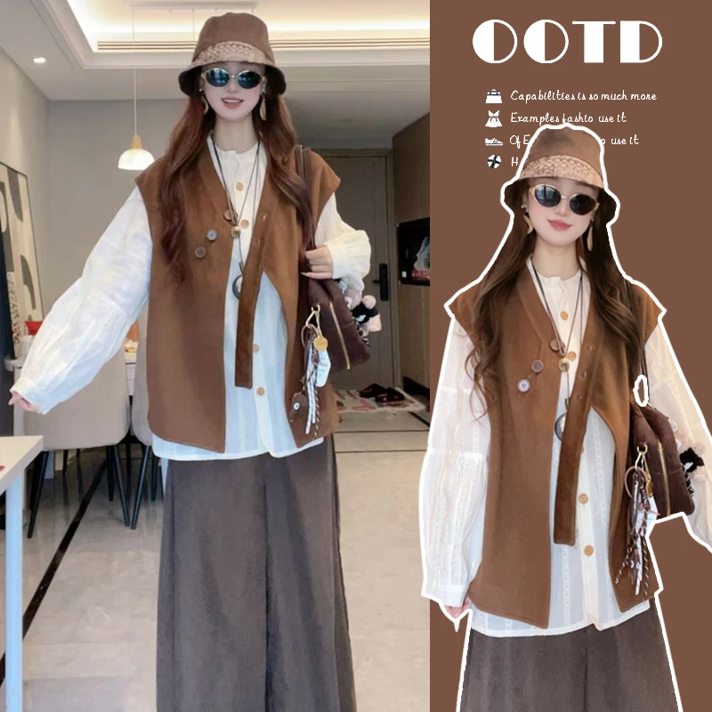 25年早秋新款爆款显瘦高级感套装慵懒感羊毛三件套