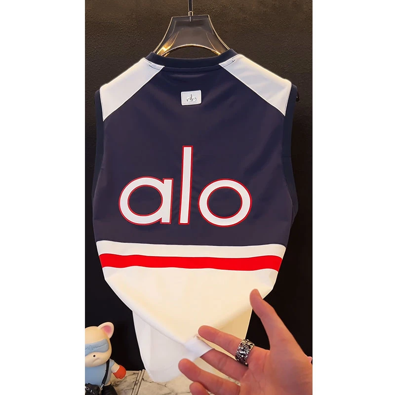 欧货轻奢高定大牌男装上衣2025夏季新款字母烫印宽松撞色圆领背心