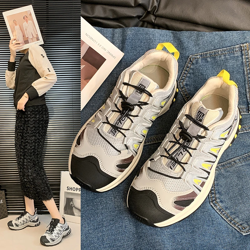 女鞋鞋子老爹鞋登山鞋跑步复古防滑休闲鞋ins中跟时尚休闲鞋