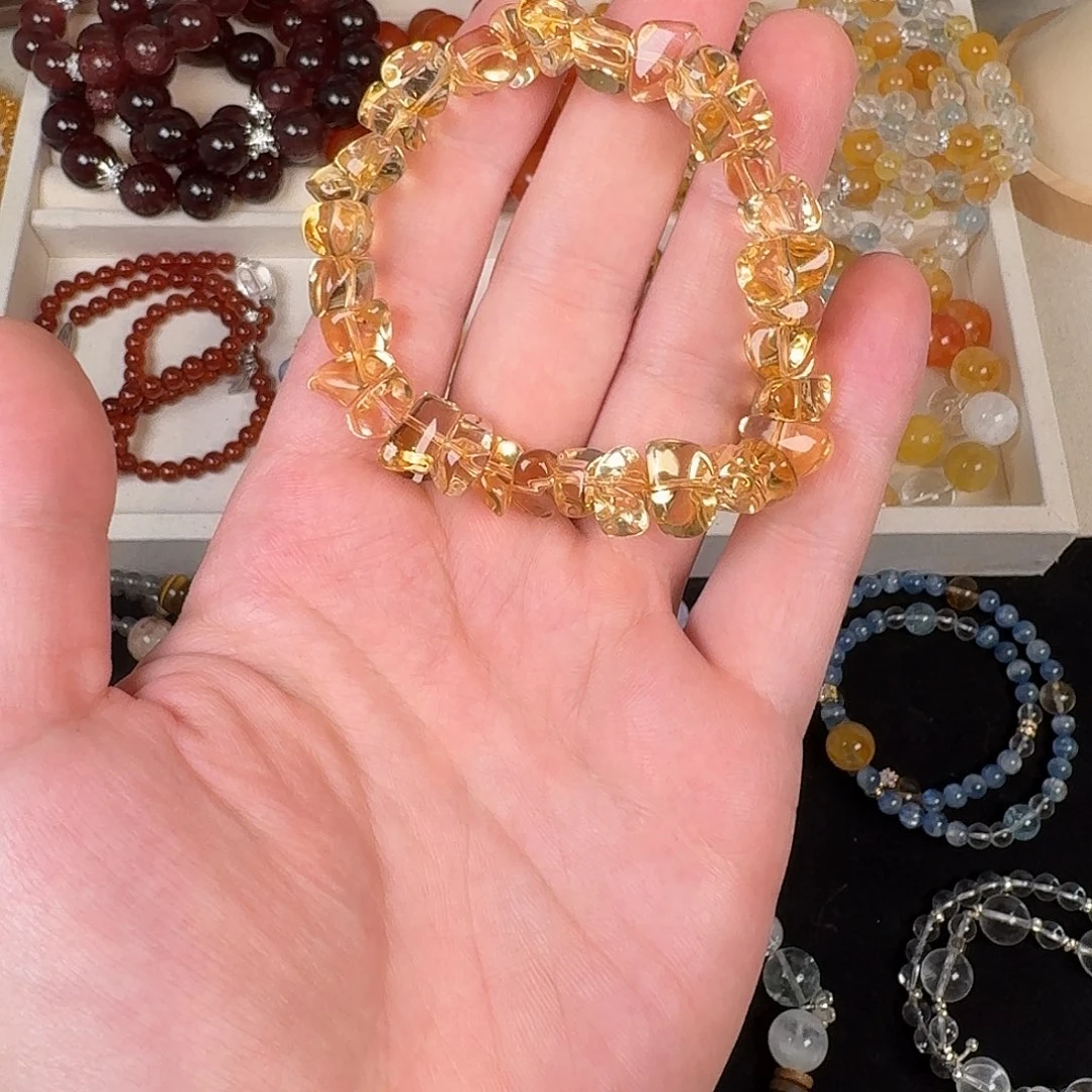 手串水晶未镶嵌巴西黄水随形32.92g