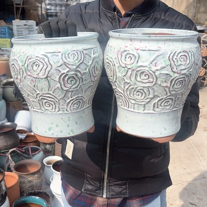 红陶精品玫瑰两个口径18高度23