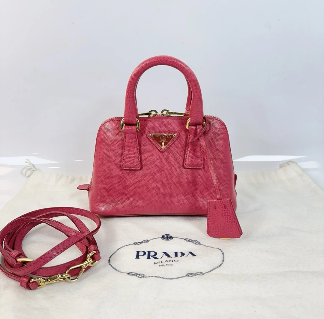 95新 Prada/普拉达 PRADA/普拉达包 粉色贝壳单肩包 28768