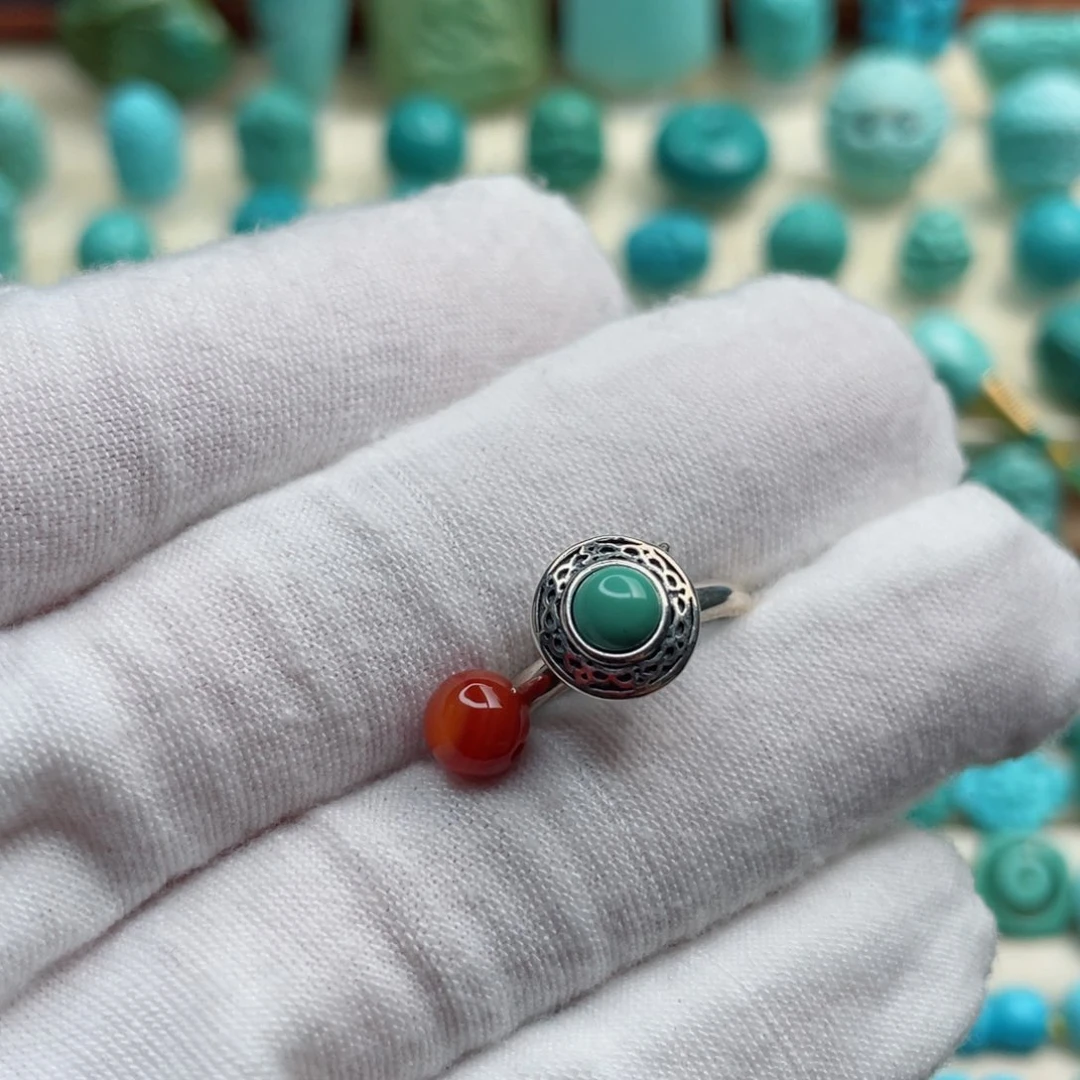 银S925镶嵌南红玛瑙珠宝奇石