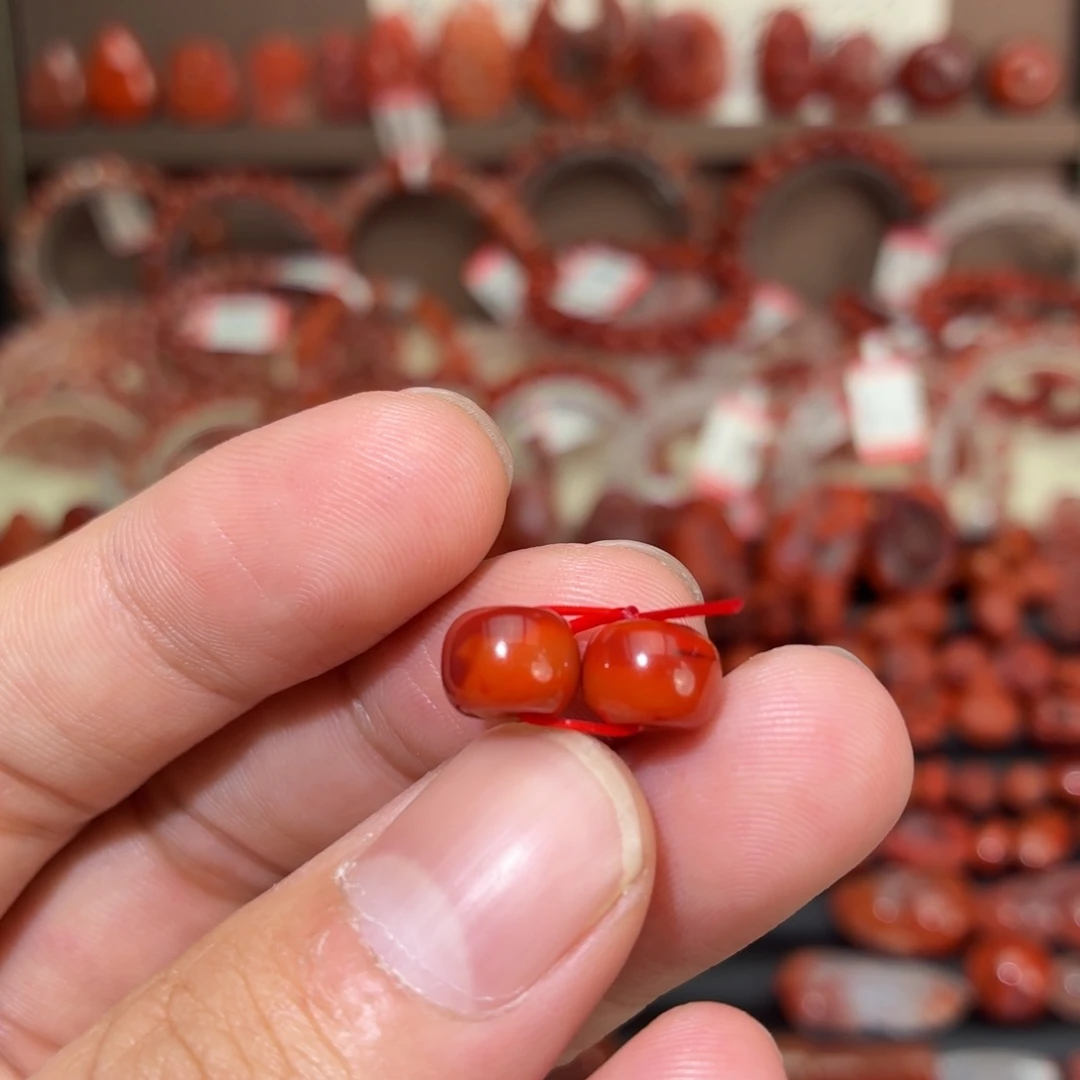 南红玛瑙未镶嵌颈饰一对8+老型珠