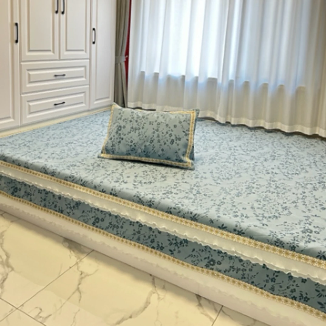 新品 墨上花开防滑床盖四季款