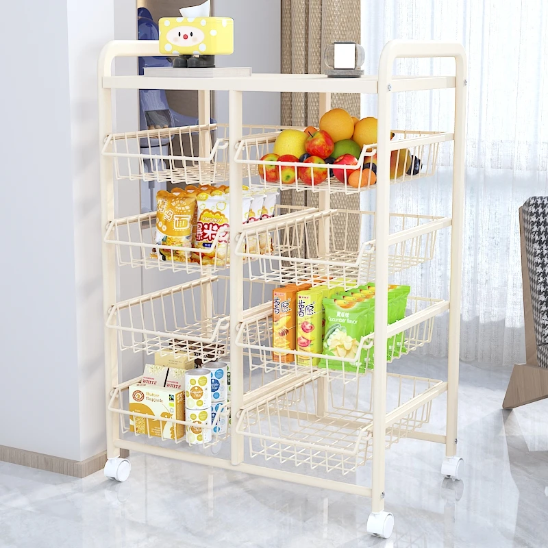 厨房置物架零食小推车储物多层沙发客厅多功能移动茶几边柜收纳架