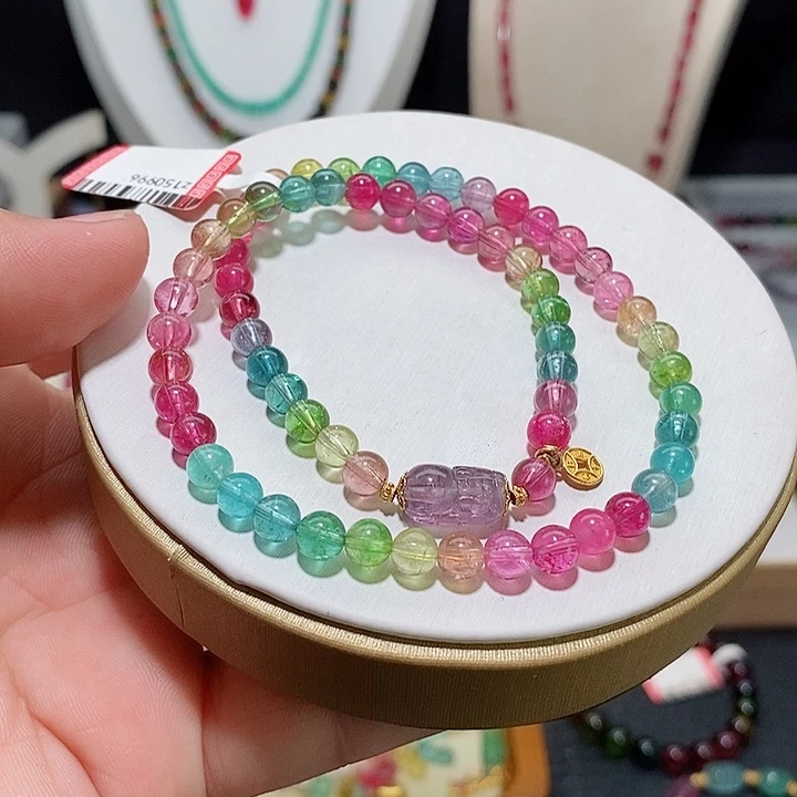 碧玺手链18K金镶嵌碧玺手链