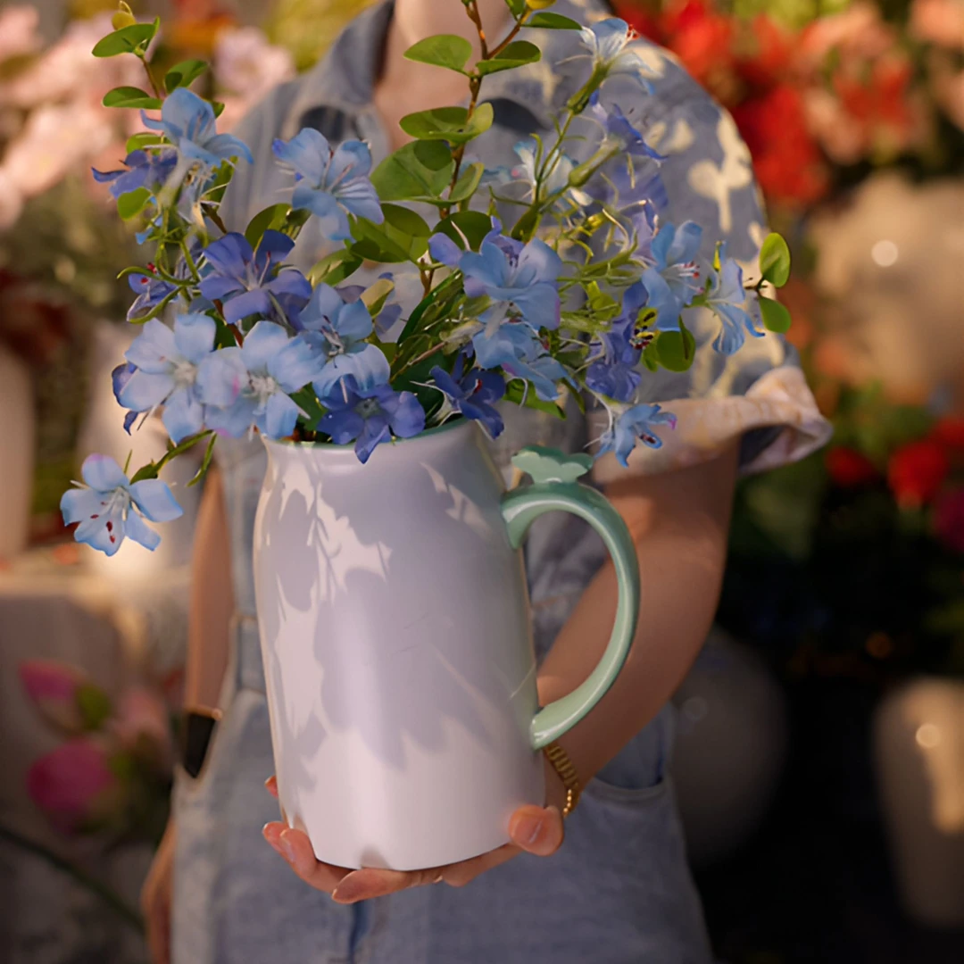 蓝紫色牵牛花 蓝紫色 茶几花 假花 氛围感冷色系 仿真花