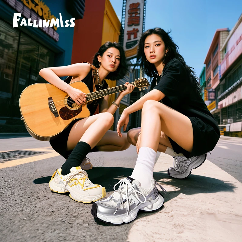 【非谜官方】非谜星轨鞋透网老爹鞋女25夏新款厚底户外运动女鞋