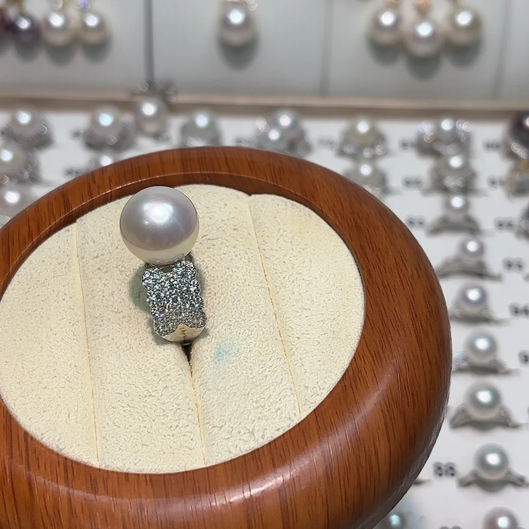 悠***合戒指银S925镶嵌淡水珍珠