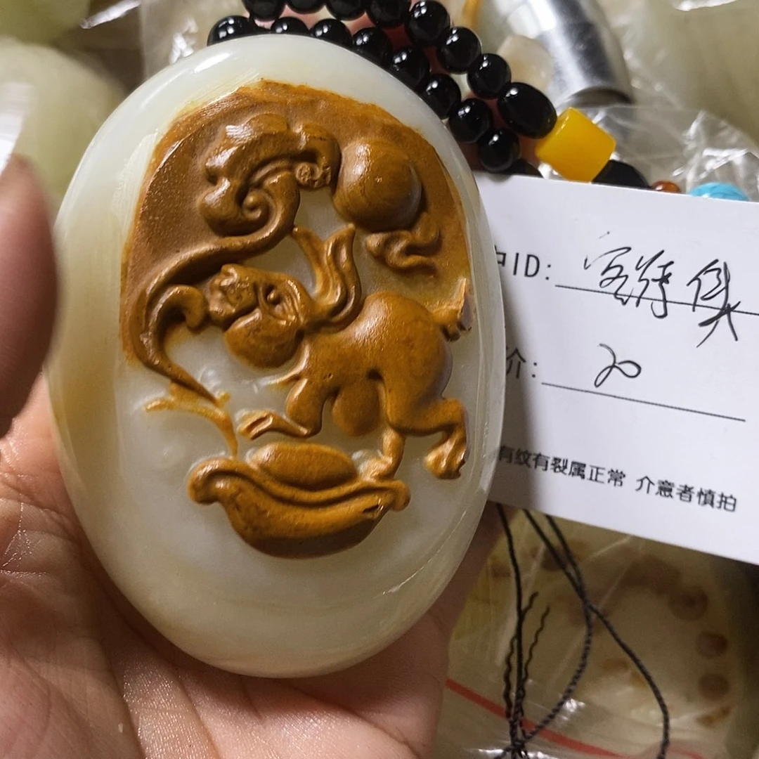 石材客*侠古青石手把件