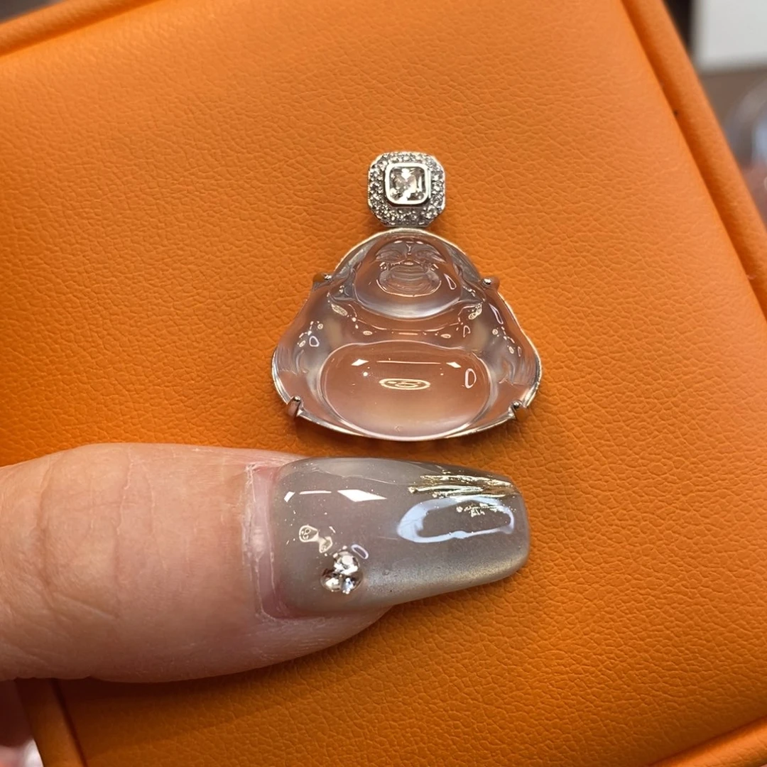 石英质玉佛公银S925镶嵌