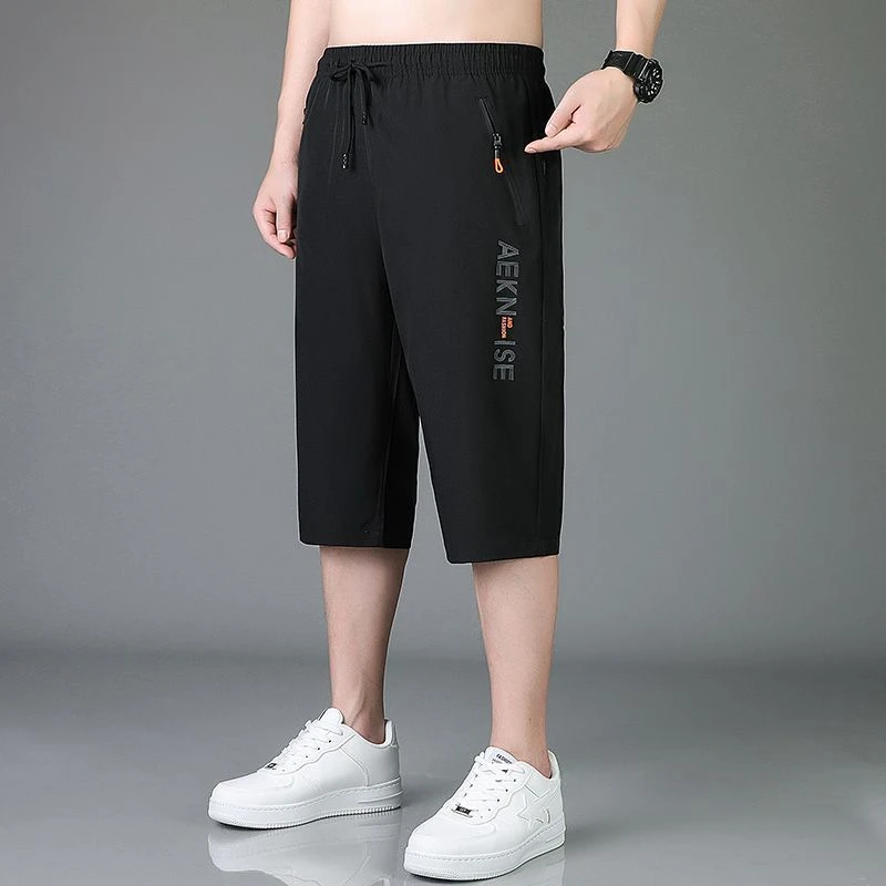 夏季七分裤士速干裤冰丝透气运动短裤休闲裤衩裤爷爷男士薄款爷爷