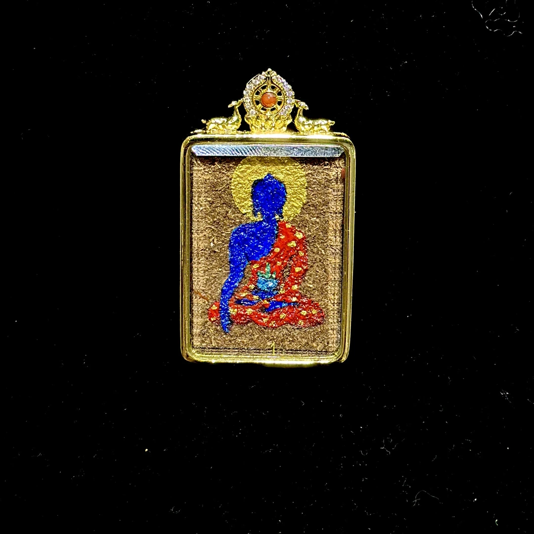 【JZ】藏式手绘唐卡药师佛吊坠（多样性发其一）