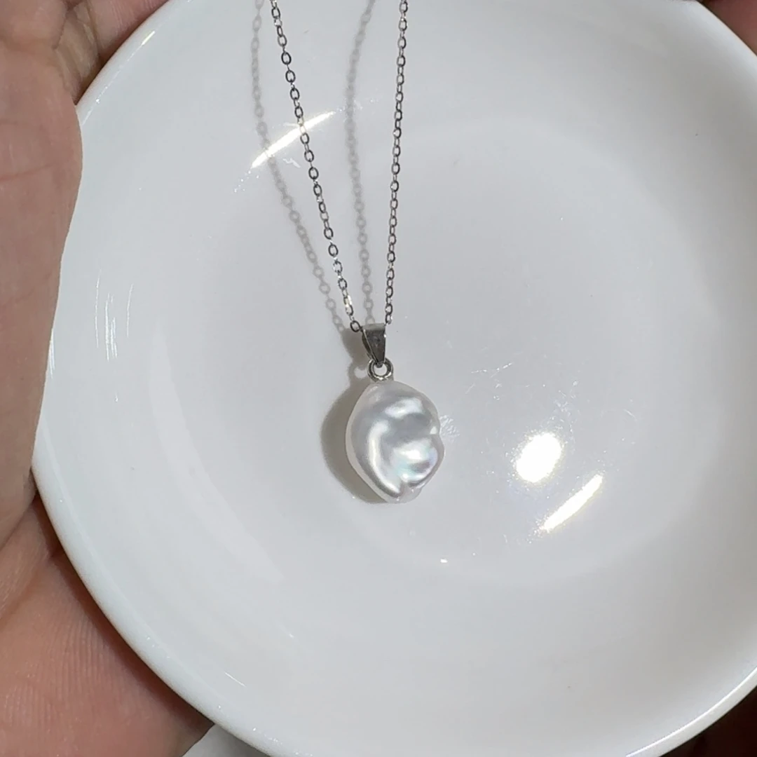 银S925镶嵌颈饰淡水珍珠