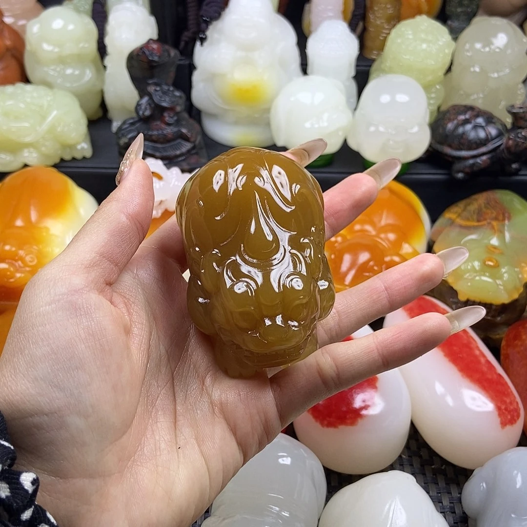 无花朵原石雕刻把件