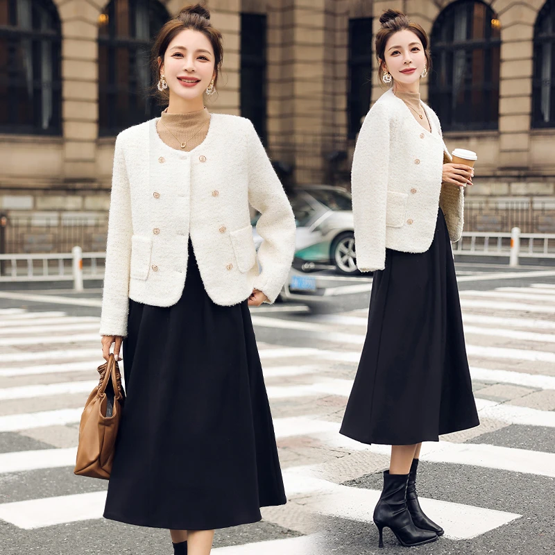 小香风毛呢外套女2025秋冬新款小个子洋气短款呢料上衣