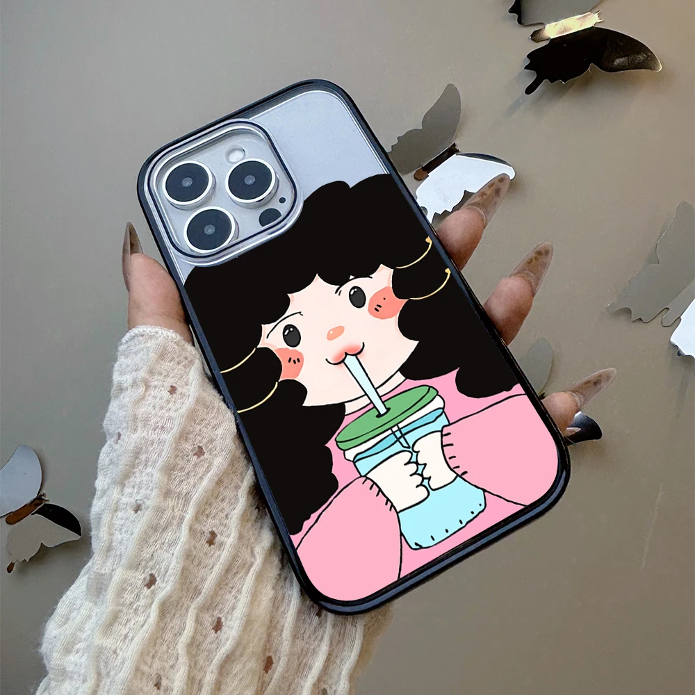 【AI键全包】喝水女孩适用苹果16promax手机壳iphone15/17