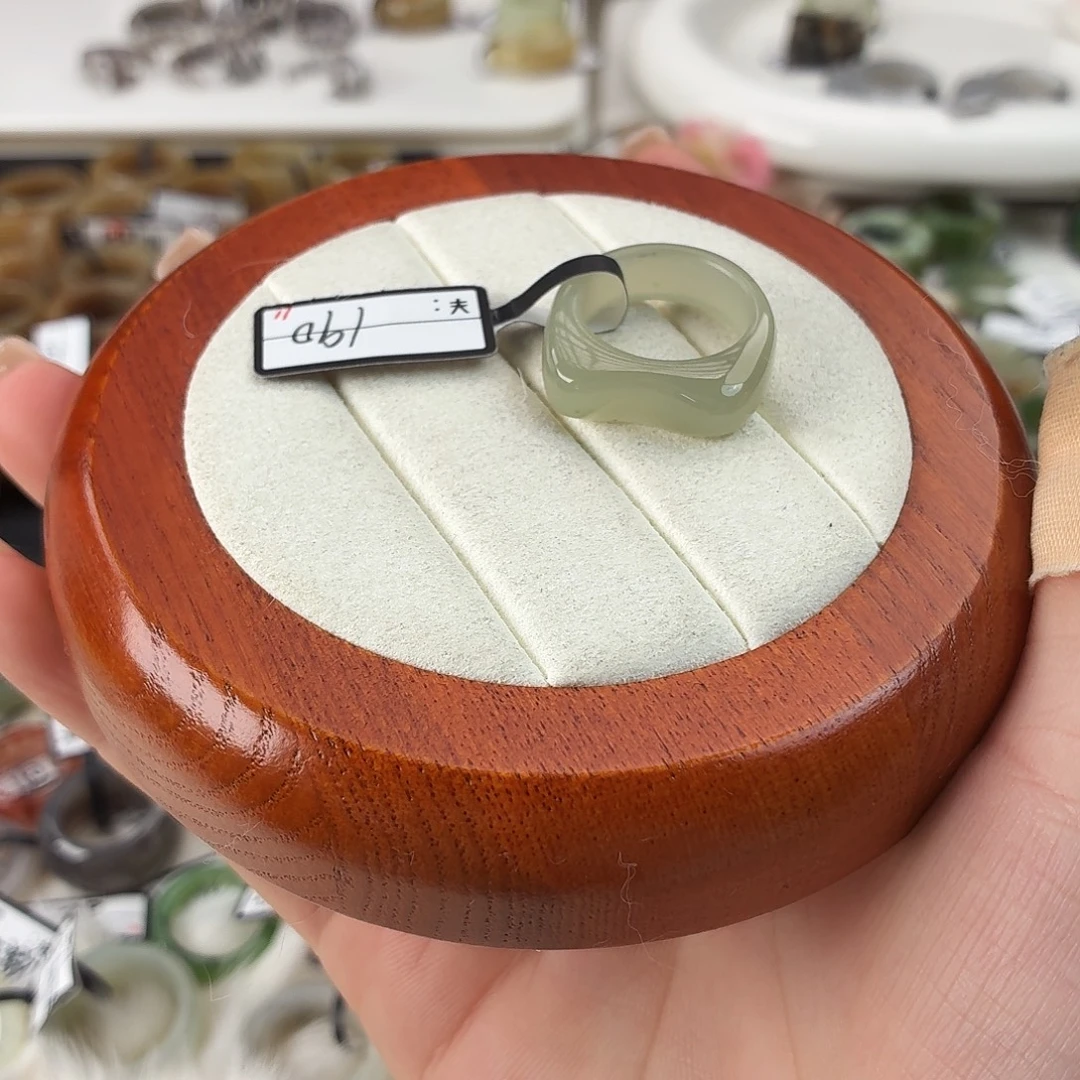 和田玉未镶嵌戒指Q晴水猫耳朵内径17.6港码15