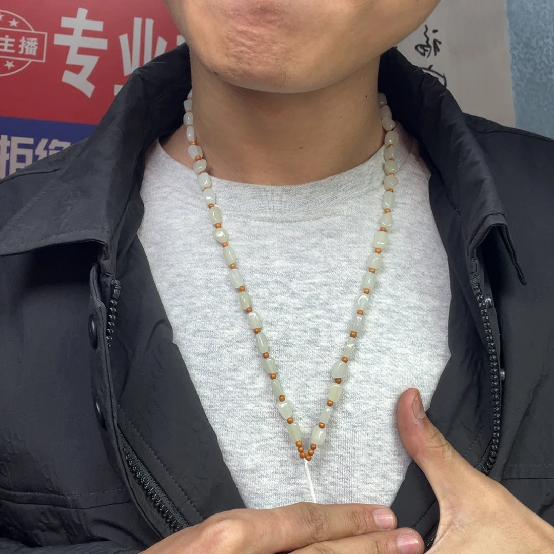 和田玉颈饰未镶嵌多样性钢板料随型链子