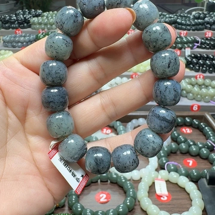 未镶嵌手链和田玉新疆青花老型卡14