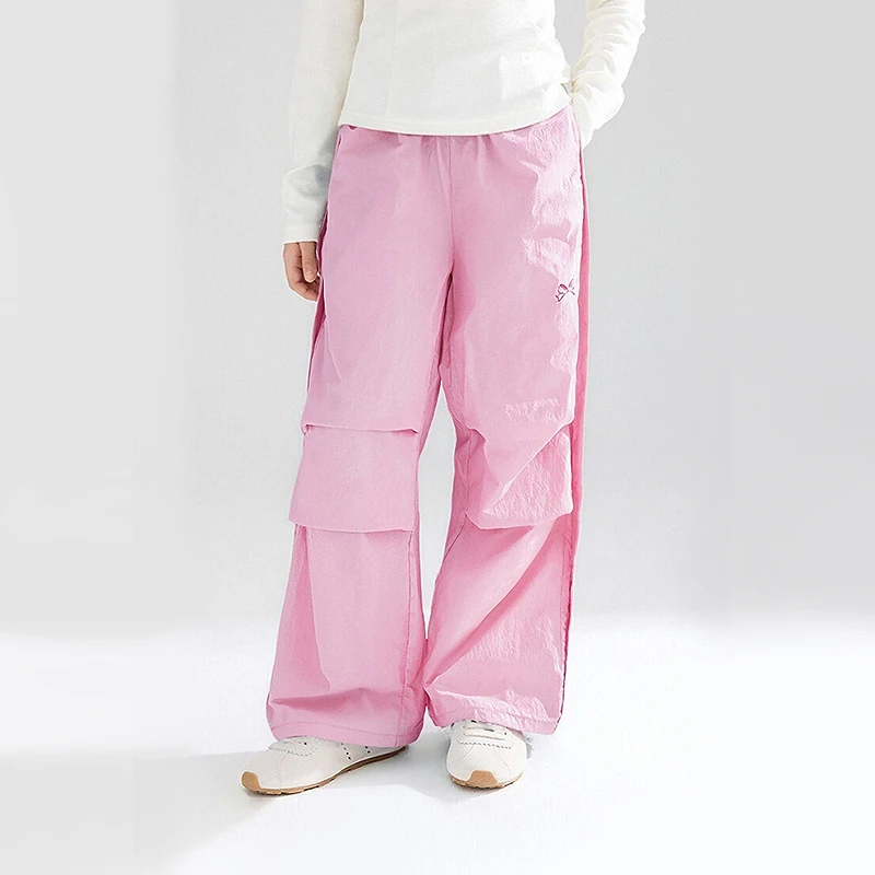 DEESHA/笛莎2025新款女童裤子春中大童春装宽松褶皱工装裤女童