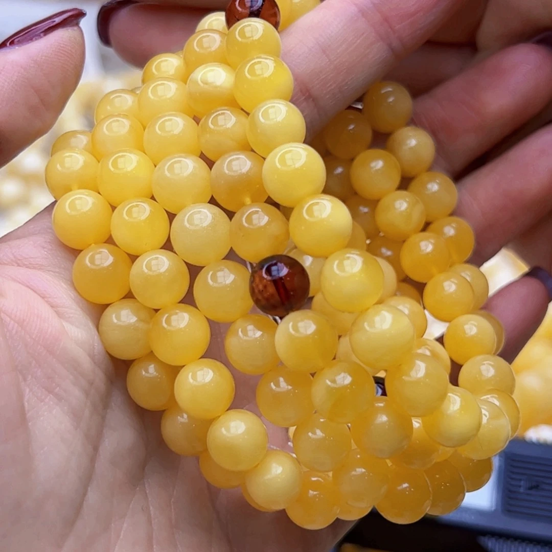 琥珀手链未镶嵌铁****呢44克