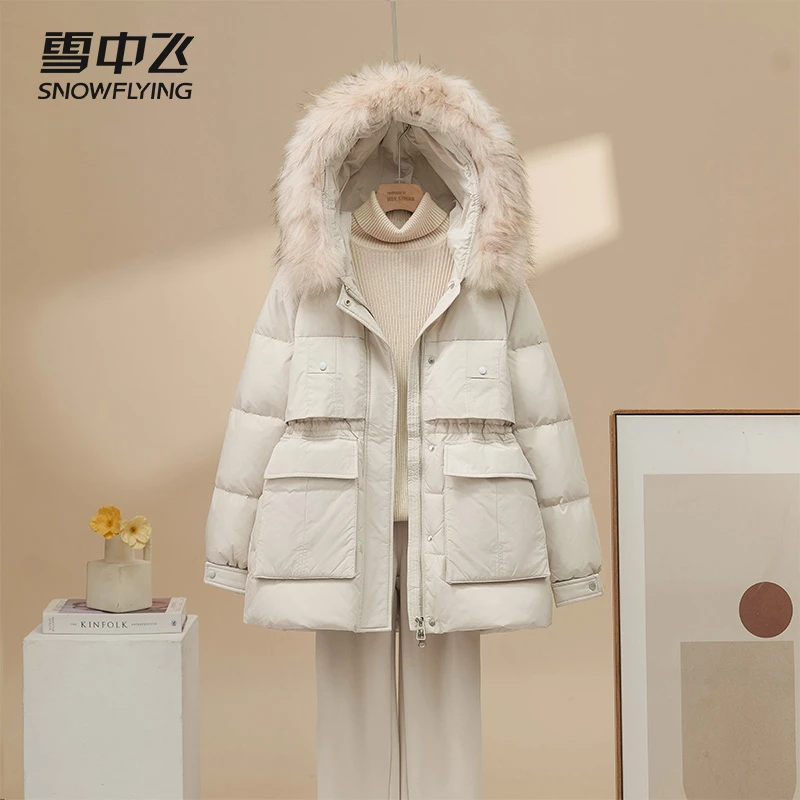 雪中飞羽绒服女宽松短款加厚时尚韩版保暖潮流外套冬30835