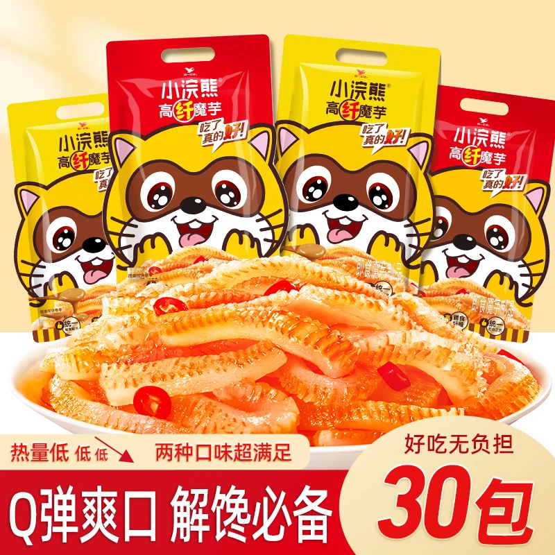 小浣熊高纤魔芋香辣魔芋丝休闲小零食辣味魔芋爽素食小吃充饥解馋