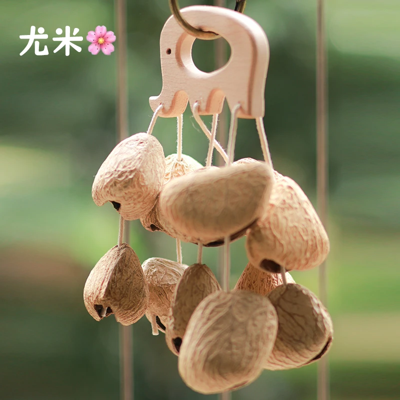 尤米~小象包挂铃diy成品果壳包挂摇铃疗愈乐器