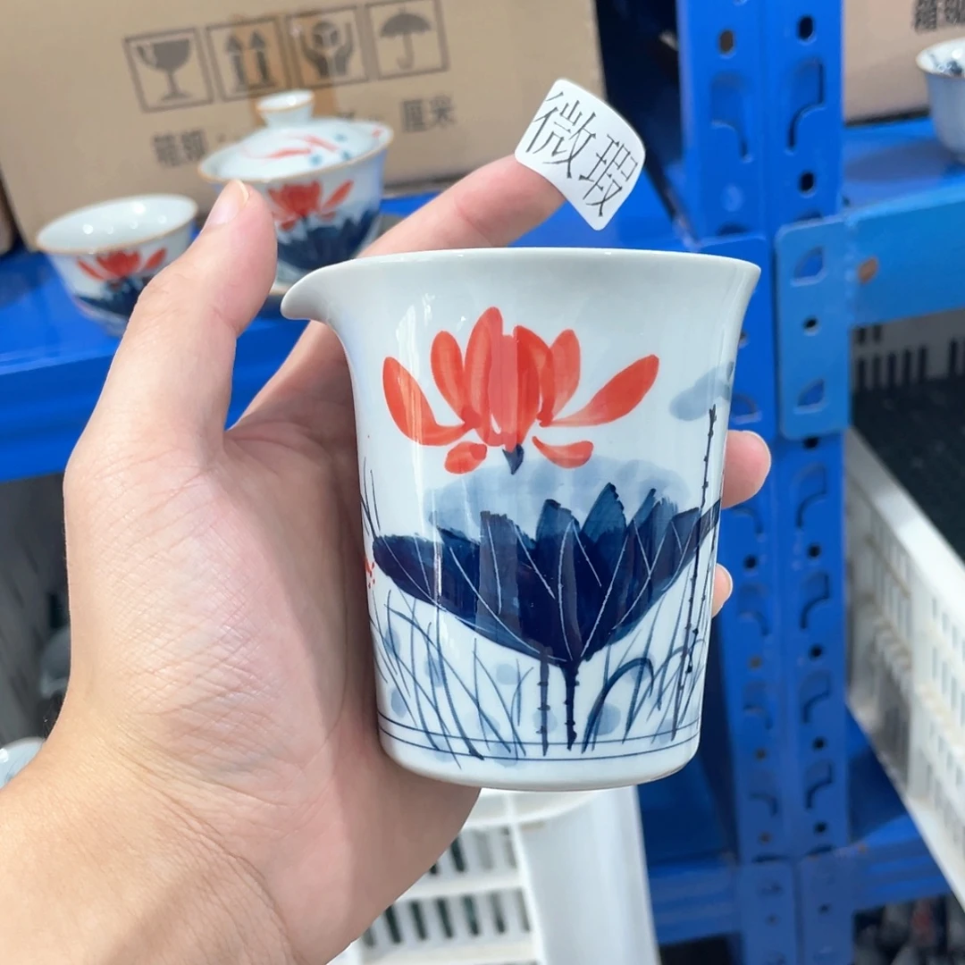 釉下手绘茶具微瑕