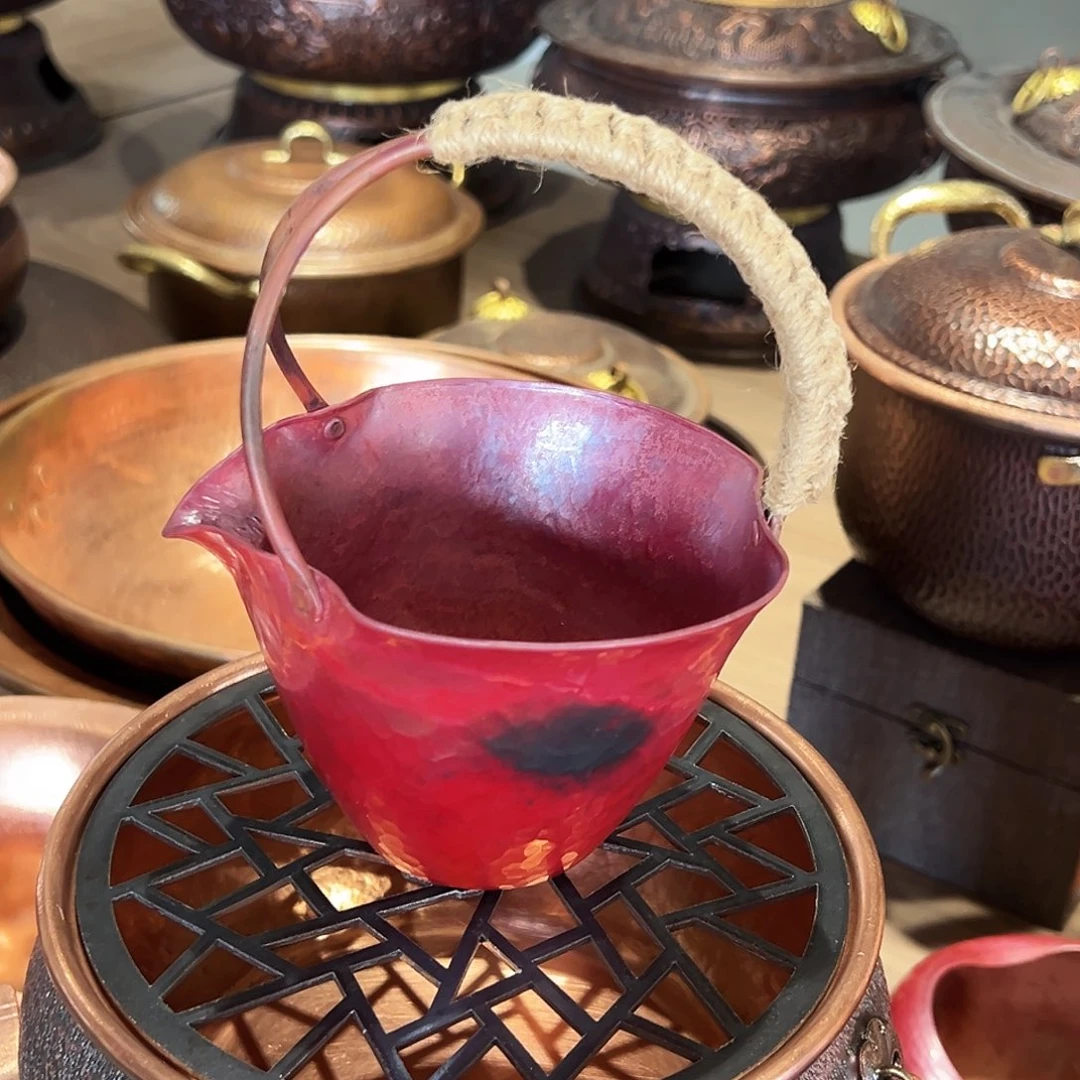 紫铜新品淬火色提梁公道杯捡漏