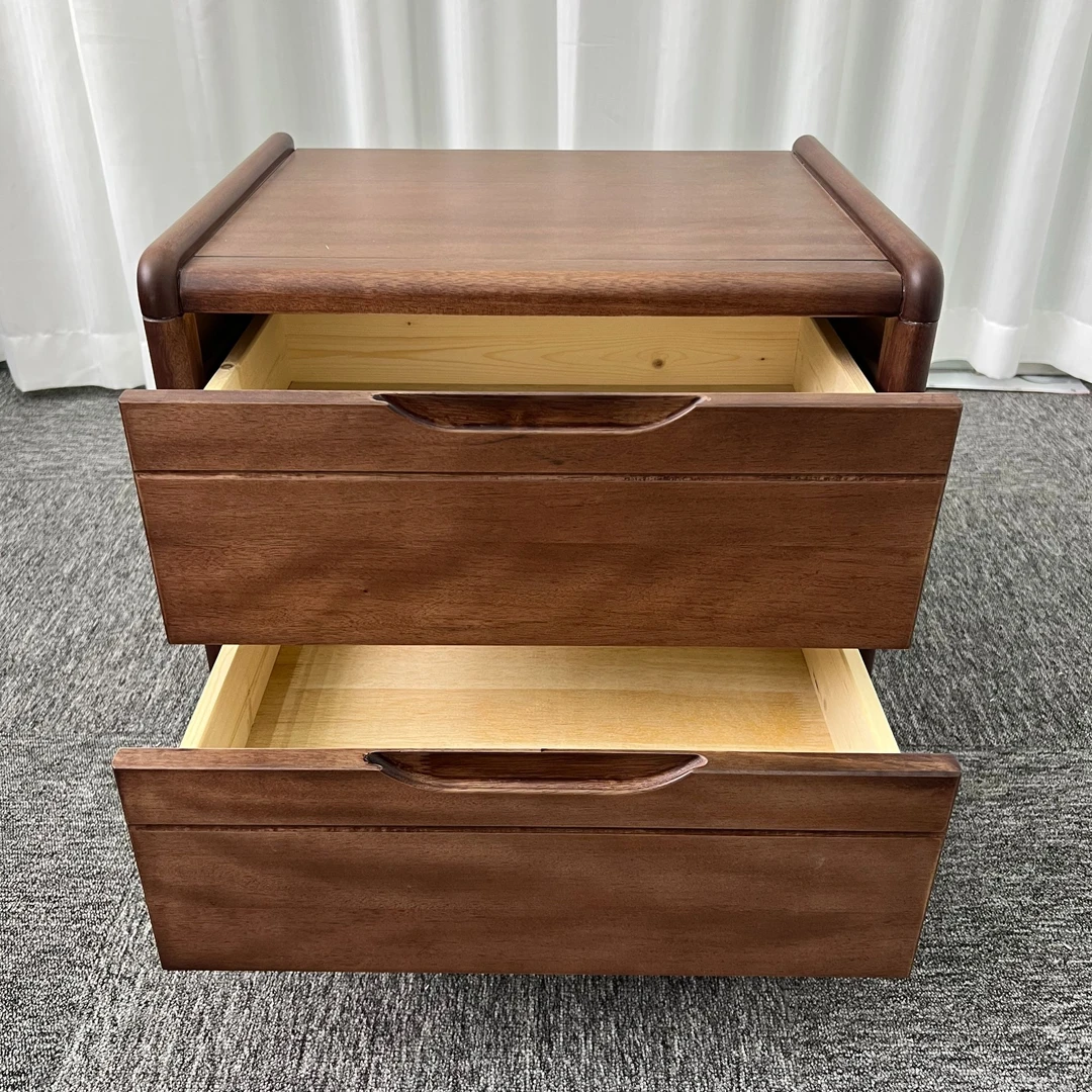 【床头柜】实木胡桃木简约现代置物新中式家用卧室轻奢（单拍不包邮）