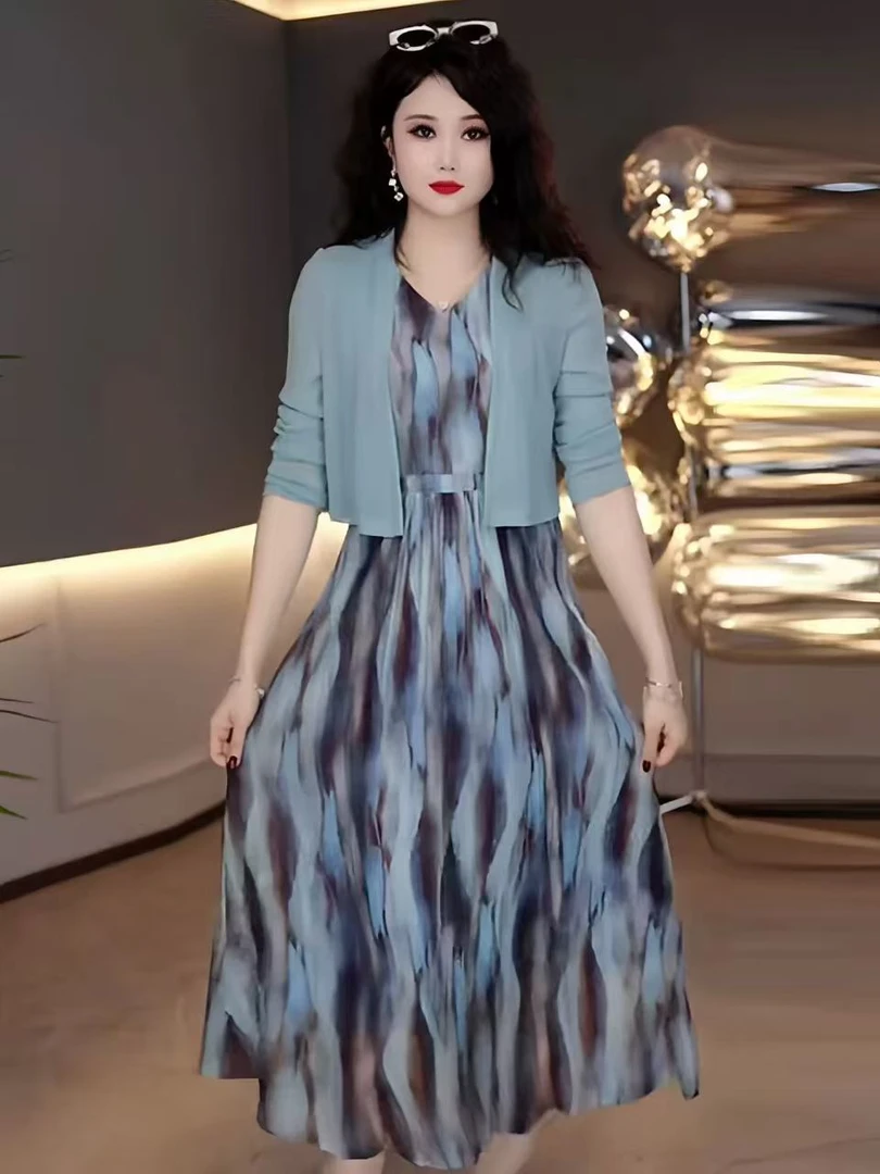 【Y3562】新款时尚气质修身连衣裙撞色两件套套裙正品