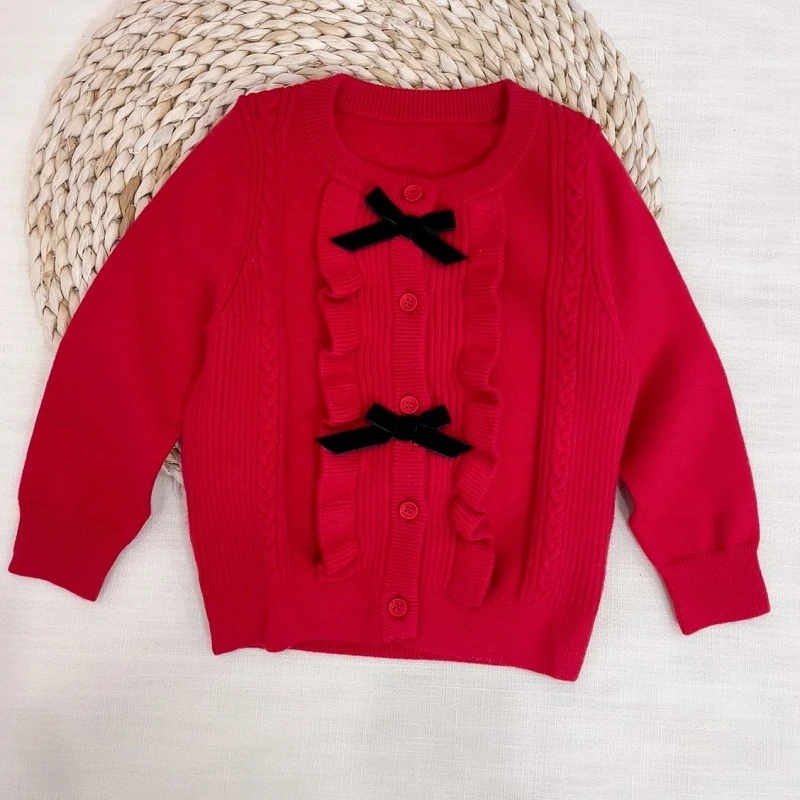 米乐熊花边蝴蝶结开衫0463