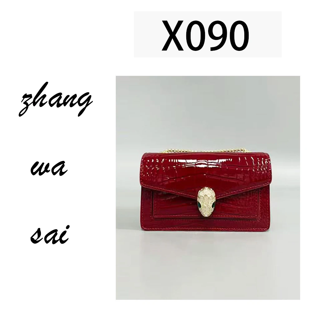 【  X090  】轻奢时尚单肩斜跨简单百搭女-红蛇头