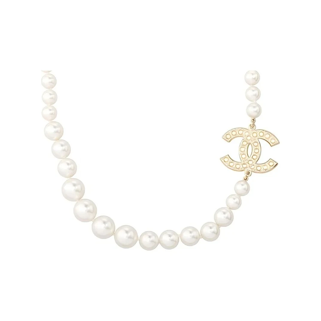 铜合金项链 CHANEL香奈儿 珍珠颈圈 珍珠 项链 女款 白色