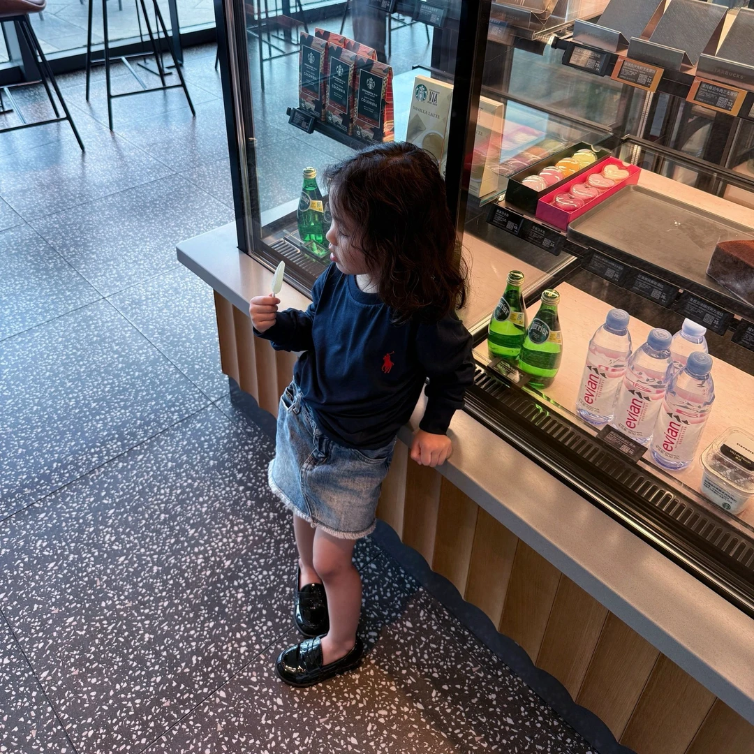 壹妈韩版童装女童秋装套装洋气儿童时髦休闲长袖t恤上衣牛仔半裙