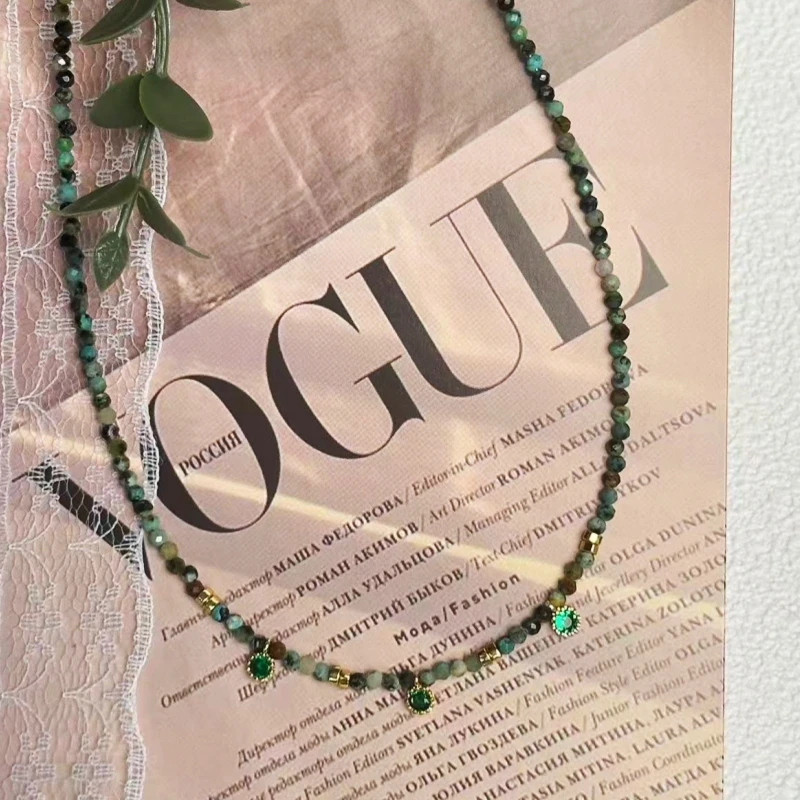 手工气质绿野仙踪天然石锁骨链