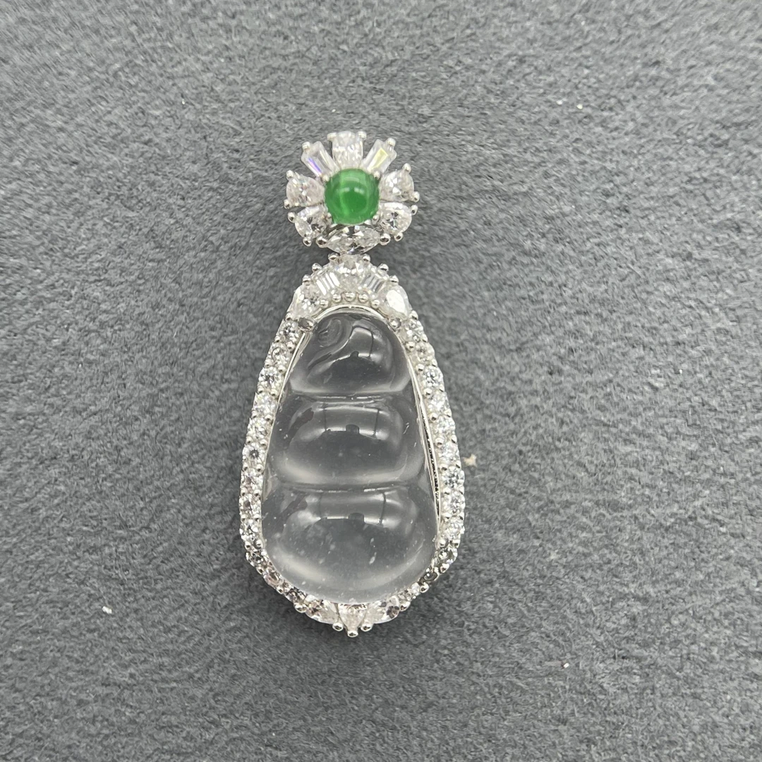 S925银四季豆吊坠精美坠链多样性发一赠链