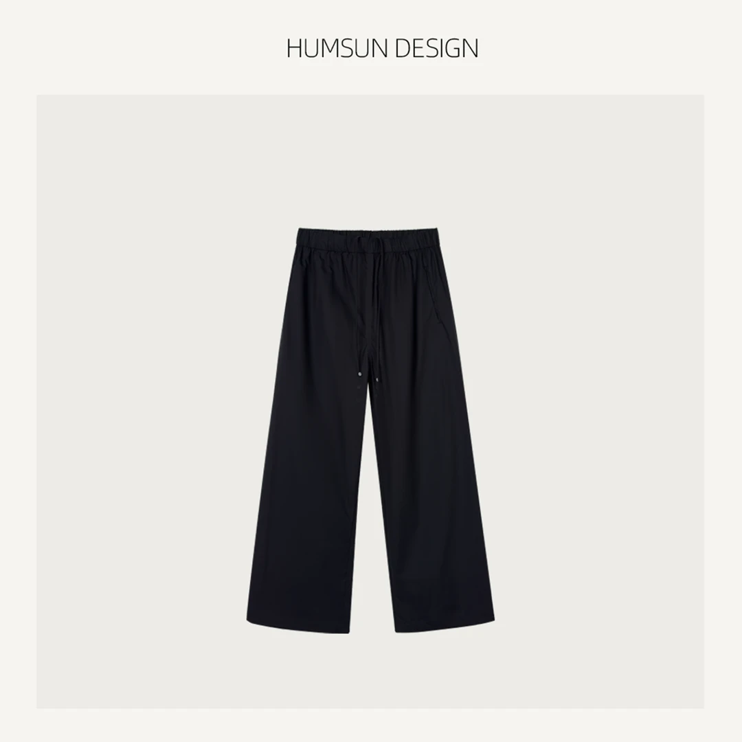 HUMSUN/禾木笙「绯云赤锦」进口定染凉感轻逸简约抽绳九分裤 5B442
