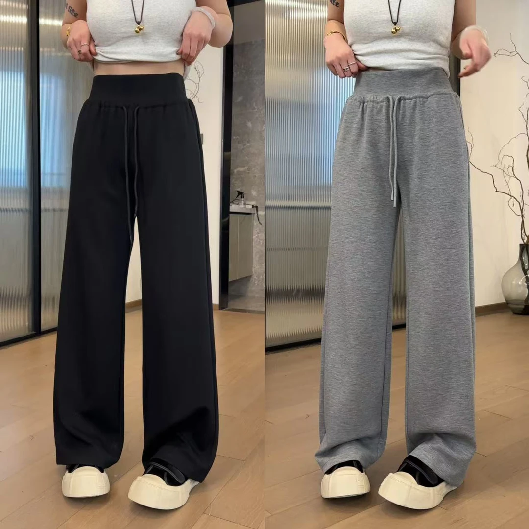 JOJO/玖了个玖 2025春 抽绳阔腿裤百搭休闲卫裤休闲裤 2502C513