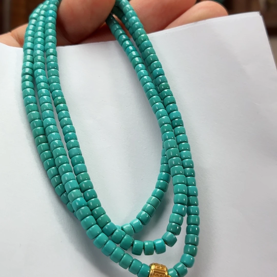 18K金镶嵌绿松石车挂