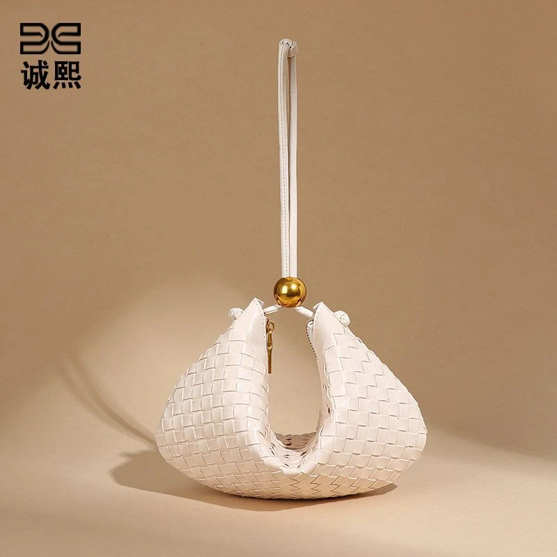 新款时尚休闲百搭腋下包小清新女士纯色单肩饺子包外贸小包